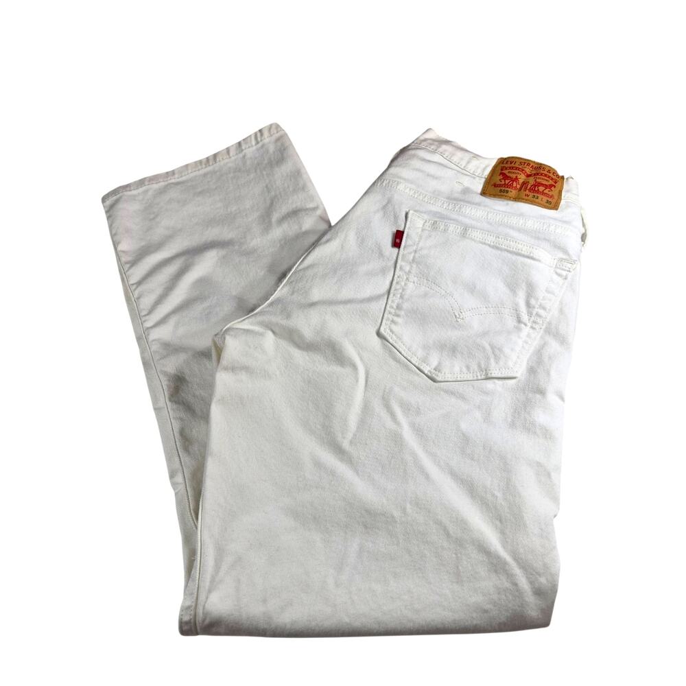 Levis 569 Women's high Rise Straight Leg White Denim Jeans 33